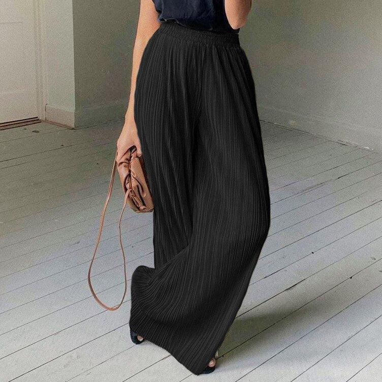 Pleated Wide Leg Pants 2 Piece Set