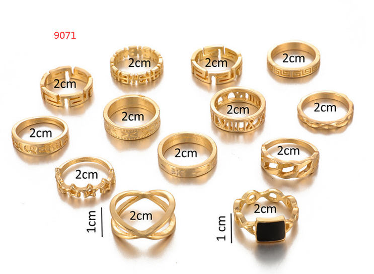 Fatima 15 Pcs/set Virgin Mary Gold Rings