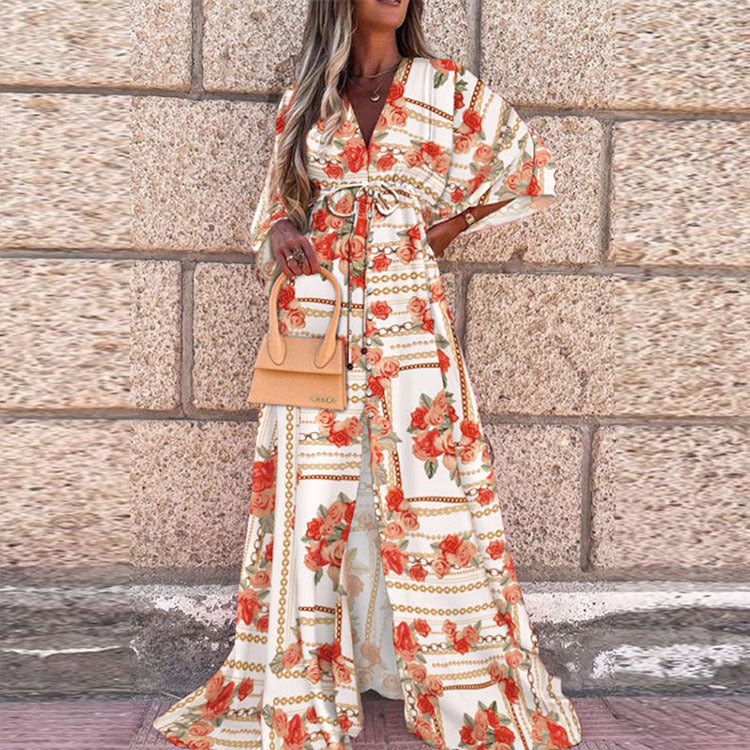 Long Floral Beach Dress