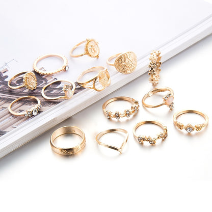 Fatima 15 Pcs/set Virgin Mary Gold Rings