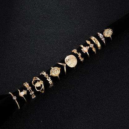 Fatima 15 Pcs/set Virgin Mary Gold Rings