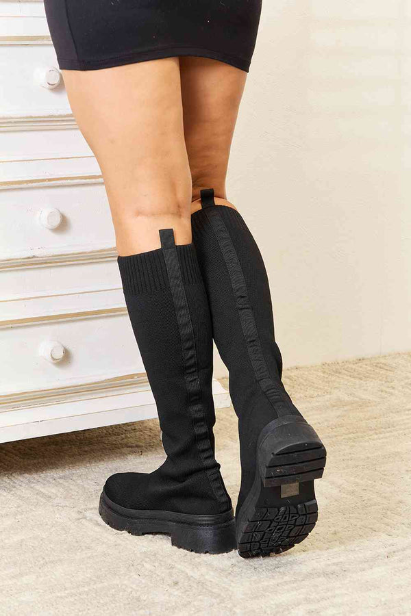 Knee High Platform Sock Boots