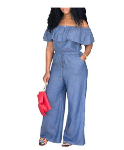 Jumpsuit Lace up Jeans Pants