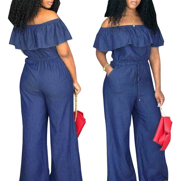 Jumpsuit Lace up Jeans Pants