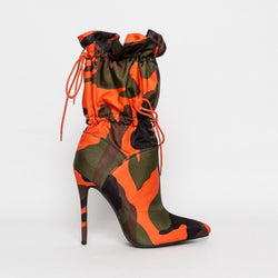 Camouflage Ankle Stiletto Boots