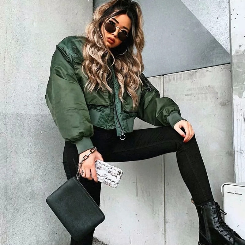 Short Green bomber jacket