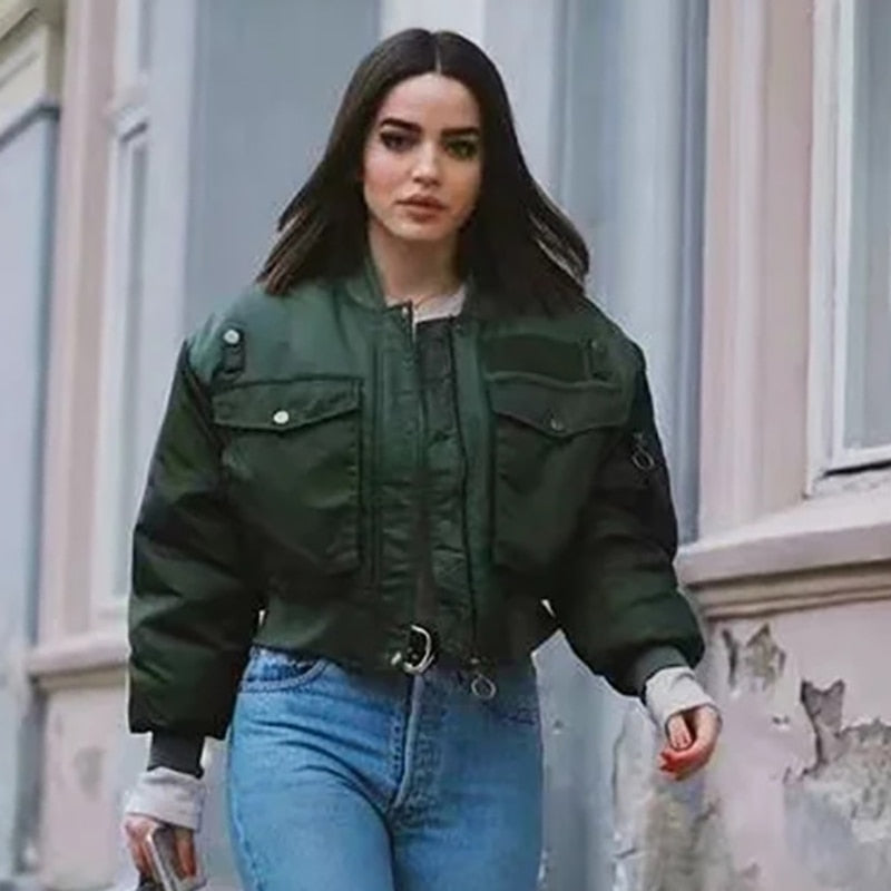 Short Green bomber jacket