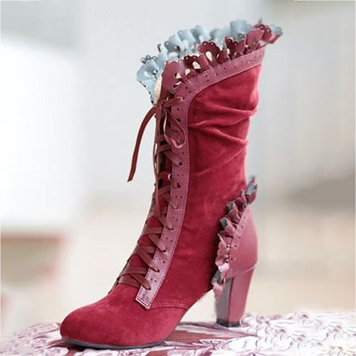 Botas vintage de gamuza de cuero steampunk