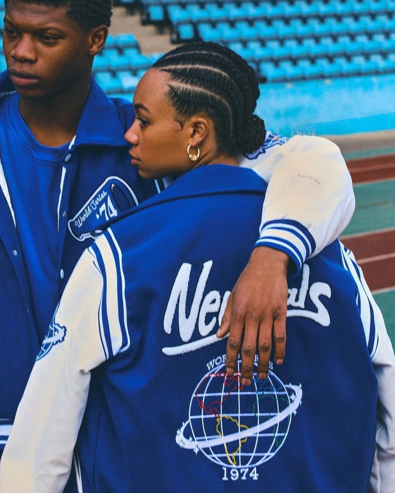 London Neutrals Blue Varsity Jackets