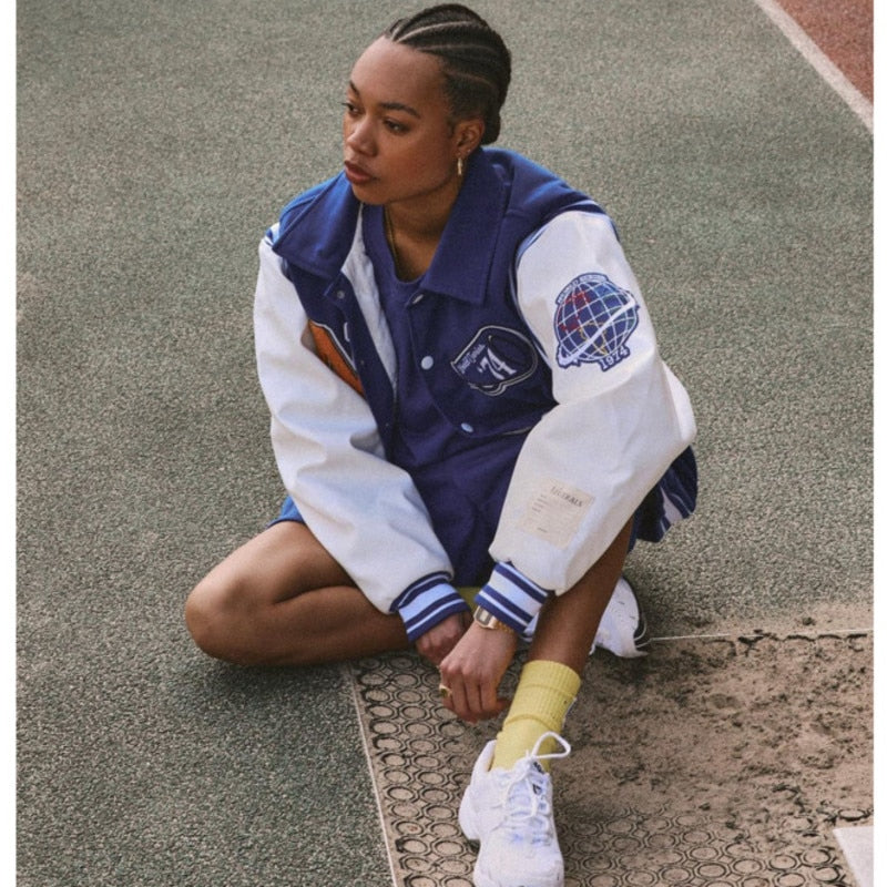 London Neutrals Blue Varsity Jackets