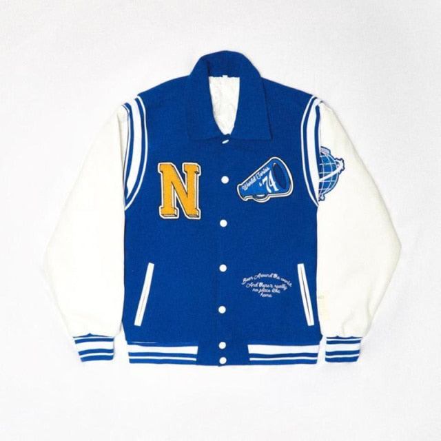 London Neutrals Blue Varsity Jackets