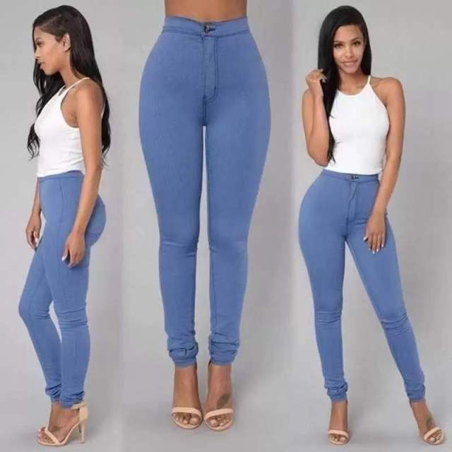 Slim High Waist Stretch Denim Jeans