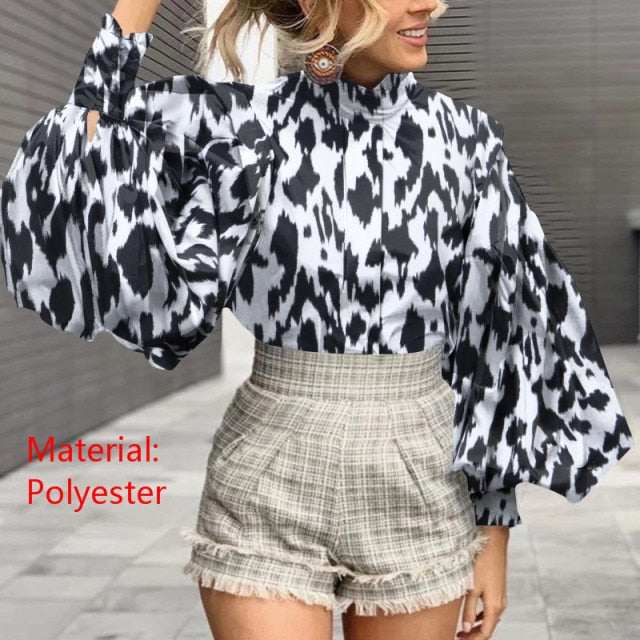 Lantern Sleeve Elegant Party Blouse