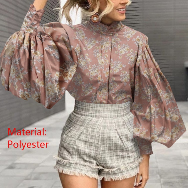 Lantern Sleeve Elegant Party Blouse