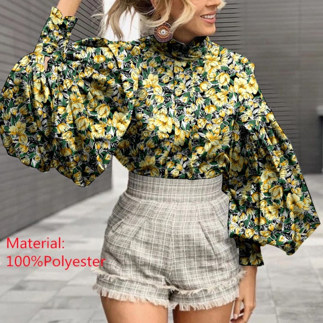 Lantern Sleeve Elegant Party Blouse