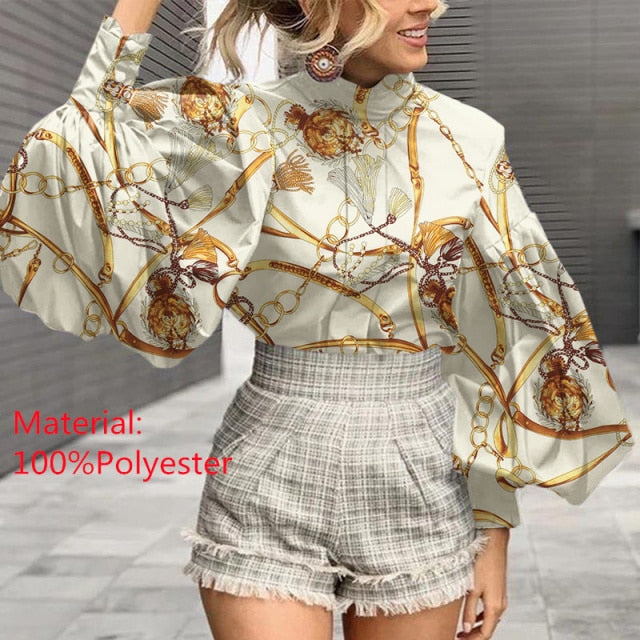 Lantern Sleeve Elegant Party Blouse